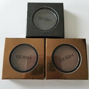 3 Gosh of Copenhagen Cosmetics Eyeshadow Singles 2 Brown 1 Black NIB VEGAN